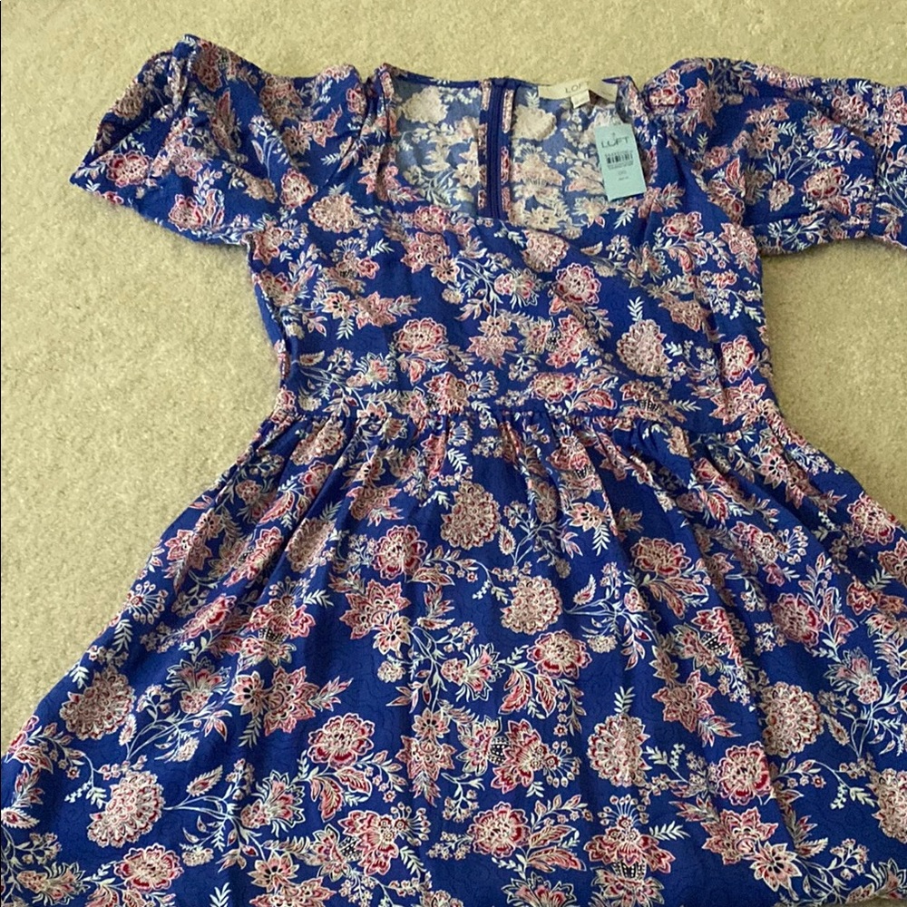 LOFT Pink Flutter Sleeve Sundress